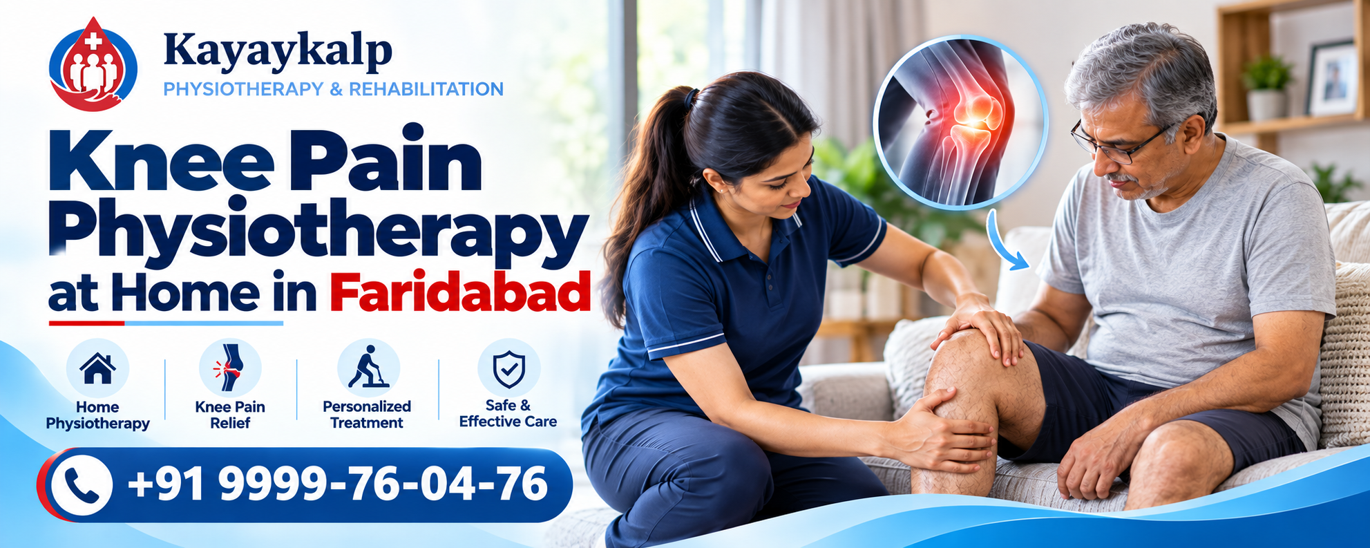 Knee Pain Physiotherapy at Home in Faridabad | Kayaykalp